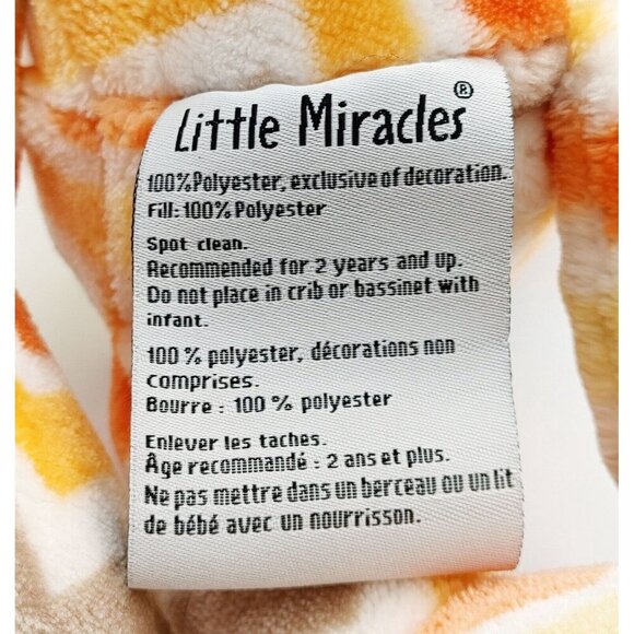 Little Miracles Yellow Orange Taupe Plush Giraffe Stuffed Animal Rattle 18" - Picture 4 of 4